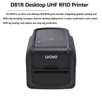 Printer RFID UHF Desktop UROVO D81R 4 inci/detik Kecepatan Tinggi, Encoder RFID, Printer Label Barcode