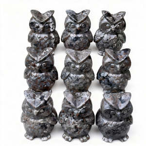 Sculpture d'hibou en yooperlite naturelle de haute qualité, artisanat en cristal en gros, pour décoration et cadeau - Product Image 1