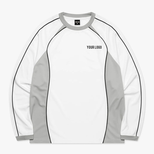เสื้อฟุตบอลฤดูใบไม้ร่วงแบบกำหนดเอง สีขาวกรมท่า คอวี ระบายเหงื่อได้ดี เสื้อกีฬาสำหรับผู้ใหญ่แบบยูนิเซ็กซ์ พิมพ์ลายดิจิทัล - Product Image 3