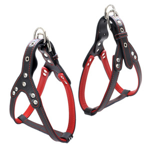 Wholesale Hot Selling Plain Solid Color Vegan <strong>Leather</strong> <strong>Harness</strong> for Pet Dog - Product Image 5