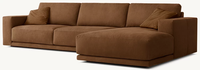 Canapé d'intérieur personnalisable, structure en bois massif fabriquée à la main, coussin épais rembourré, forme minimaliste moderne et épurée, soutien ergonomique