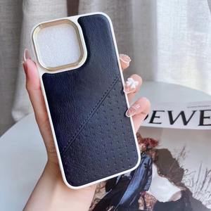 Funda de teléfono de cuero PU de color puro con protector galvanizado compatible con iPhone 11 12 13 14 15 16 Pro Max y para <span class=keywords><strong>Samsu</strong></span> - Product Image 3