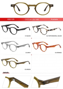 Montures de lunettes Vogue personnalisées avec logo, lunettes en acétate, style rétro, petites lunettes rondes, monture optique en acétate tendance pour homme et femme - Product Image 2