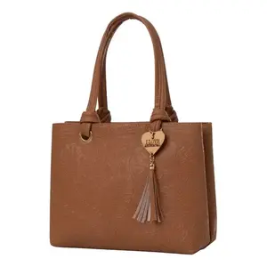 Bolso Tote Pequeño para Mujer Fana Kara, Color Camel, Cierre de Solapa, Adorno de Borla, Uso Diario - Product Image 4