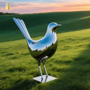 تمثال طائر كبير من الفولاذ المقاوم للصدأ بتصميم تجريدي من ريلونج، مخصص لتزيين الساحات والحدائق الخارجية - Product Image 4