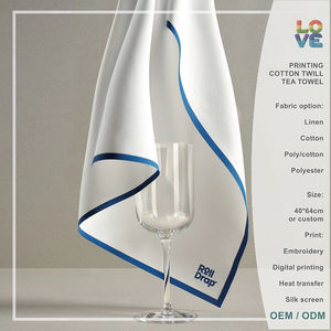 Nuevo desarrollado 100% sarga de algodón 40*64CM tela de vidrio con 10 rollos <span class=keywords><strong>Drap</strong></span> limpieza Toalla de vino sin coser para restaurante Bar - Product Image 1