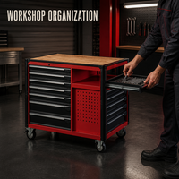 Banc de travail robuste pour mécanicien avec 7 tiroirs, chariot à outils en bois, personnalisation OEM/ODM/OBM pour garage et atelier