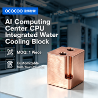 OCOCOO Plaque Froide Liquide en Cuivre Personnalisée D2C Direct to Chip Double Ports G1/4 Dissipation Thermique Efficace pour Refroidissement Liquide de Serveur