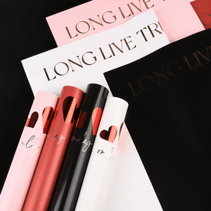 Valentine's Day Korean Version Waterproof PE Coated Hot Stamping Matte Metallized <b>Paper</b> <b>Packaging</b> for Flower Shops - Product Image 3