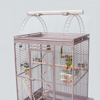 Grande cage de luxe de style villa pour perroquets, en fil d'acier à faible teneur en carbone, cage de reproduction rectangulaire pour perroquets gris avec intérieur spacieux, Chine