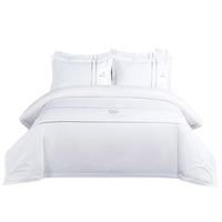 Parure de lit d'hôtel en percale de luxe 5 étoiles à rayures blanches 100 % coton et lin