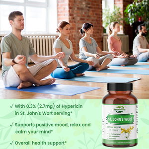 แคปซูลสารสกัดจากสมุนไพรเซนต์จอห์นส์เวิร์ต แบรนด์ส่วนตัว (OEM)  ไฮเปอร์ซิน 0.3% อาหารเสริมบำรุงอารมณ์ ช่วยผ่อนคลาย - Product Image 3