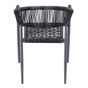 Sillas de Mimbre de <span class=keywords><strong>Aluminio</strong></span> Modernas de Estilo Francés para Patio, Cafetería, Bistro, Muebles de Jardín para Exteriores, Sillas de Comedor de Ratán Tejido para Restaurante - Product Image 4