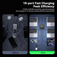 CE/ROHS/UL 800W GaN pengisi daya USB Tipe C, pengisi daya Cepat USB C Desktop 8-port USB Tipe C PD 695W 730W 765W 3.0 W