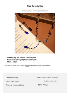 Di fascia alta in lega ZOAO G1090 Klein Blue vite Micro inserto lungo ciondolo collana donna 2025 nuovi gioielli retrò all'ingrosso - Product Image 5