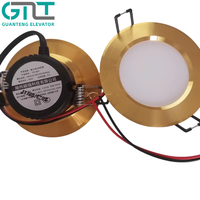 Plafonnier LED 12V pour ascenseur Original Syney UE-TD-2503 YR1801, finition argent satiné et or, éclairage de cabine d'ascenseur, pièces de rechange pour ascenseur