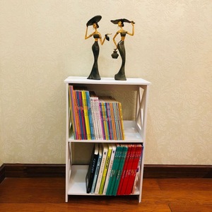 Scaffale portaoggetti multifunzionale da comodino in PVC e legno, semplice scaffale combinabile per libri e oggetti - Product Image 2