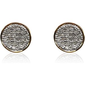 Ornaatis Diamond <b>Stud</b> <b>Earrings</b> 0.15 Cttw Round Cut Yellow Gold Plated 925 Sterling <b>Silver</b> Women's Everyday Wear - Product Image 1