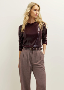 <span class=keywords><strong>Top</strong></span> a Strati <span class=keywords><strong>con</strong></span> Paillettes e Glitter Personalizzato OEM per Donna |   Camicetta Aderente a Maniche Lunghe <span class=keywords><strong>con</strong></span> Dettagli in Paillettes per un Glamour Quotidiano Facile - Product Image 6