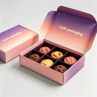 Boîte d'emballage personnalisée pour brownies, biscuits, beignets, gâteaux, en carton, avec logo, pliable, pour friandises