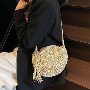 Nouveauté <span class=keywords><strong>Sac</strong></span> bandoulière en polyester tissé à la main - <span class=keywords><strong>Sac</strong></span> fourre-tout décontracté pour femme avec fermeture éclair pour les vacances à la plage - Product Image 2