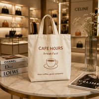 Sac fourre-tout en toile de coton recyclable avec motif lettres, sac de shopping réutilisable à porter à l'épaule pour un usage quotidien