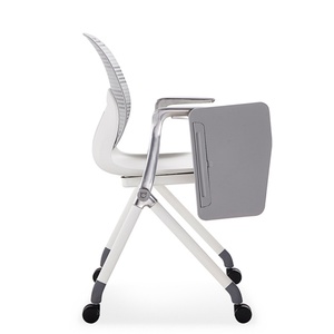 High End Ergonomic Training Classroom Furniture Plastic <b>Tables</b> and <b>Chairs</b> Conference <b>Foldable</b> Training <b>Chair</b> With Writing Pad - Product Image 2