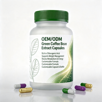 Capsules d'extrait de grains de café vert à marque privée avec acide chlorogénique pour la gestion du poids, le stimulation du métabolisme, complément alimentaire