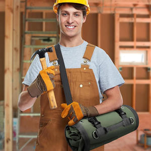 Bolsa de Lona Resistente para Cintura, Bolsa de Herramientas Multifuncional Portátil para Electricistas, Cierre de Cremallera, Almacenamiento para Reparación e Instalación - Product Image 2