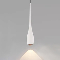 Luminaire suspendu LED minimaliste moderne en forme de goutte d'eau en aluminium pour cuisine, bar, chambre à coucher, chevet, salle à manger