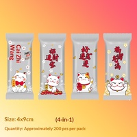 Nouveau sac en papier composite gaufré motif chat porte-bonheur pour bonbons, nougat, caramel, flocon de neige, machine à sceller à chaud