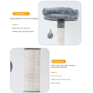 Uzun Kedi Ağacı Aktivite Merkezi Sağlam Rahat Tırnaklama Direkleri Çoklu Yuva İç Mekan Kedi Ağacı - Product Image 3