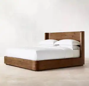 Modern fransız çağdaş yatak odası mobilyası meşe ahşap çift kişilik yatak oslo ile oslo barınak platformu meşe ahşap yatak