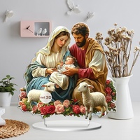 Nouvelle figurine de Noël en acrylique plat 2D poupée affectueuse pour enfants et parents article décoratif familial pour un usage domestique