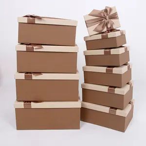605定制蝴蝶结礼品盒长方形天地盖纸礼品包装小礼品盒