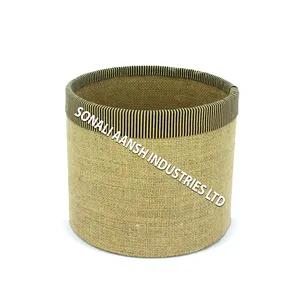 Stylish Large Woven Round Natural Flower Pot Cover Rattan Jute Plant Basket Clothing Storage Basket With Lid Made In Bangladesh