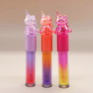 Brillo de labios de dos colores vegano en forma de <span class=keywords><strong>unicornio</strong></span> con etiqueta privada con color degradado - Product Image 3