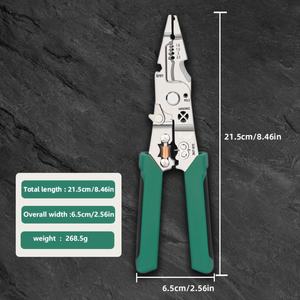 Coupe-fils multifonctionnels, pinces à dénuder et à enrouler les fils spéciales pour électriciens, type dentelé sur mesure. - Product Image 4