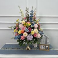 Boule de fleurs en soie rose vif pour mariage et réception, rose artificielle pivoine rose 70 cm, centre de table pour événements