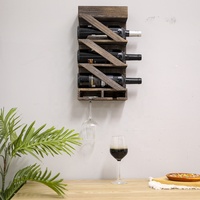 Étagère de rangement en bois avec logo personnalisé, présentoir mural pour bouteilles de whisky et de vin