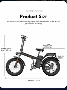 Bicicletta <span class=keywords><strong>Elettrica</strong></span> Pieghevole Economica da 500W, 20 Pollici, 48V 15AH, Shimano 7 Velocità, Pneumatici Larghi per Adulti - Product Image 6