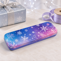 Boîte en métal/étain rectangulaire personnalisée avec logo OEM pour emballages promotionnels, cadeaux pour étudiants et enfants, crayons et stylos