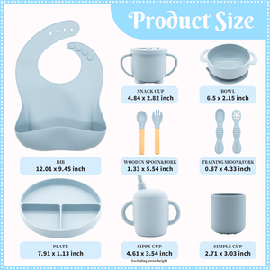 Ensemble repas pour enfants sans BPA, sucette en silicone, bavoir, assiette et bol pour bébé avec ventouse, motif animal, ensemble d'alimentation pour bébé - Product Image 2