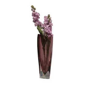 Centerpiece vazo seramik vazo beyaz vaseTriangle eğik ağız cam vazo ev yumuşak dekorasyon yemek masası çiçek düzenleme