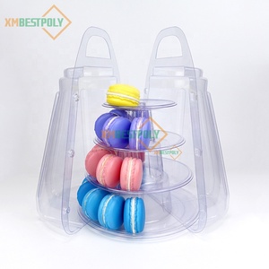 Bán buôn 4 6 10 tầng tháp <span class=keywords><strong>Macaron</strong></span> đứng kệ trưng bày bằng nhựa với hộp đựng rõ ràng cho tiệc cưới - Product Image 4