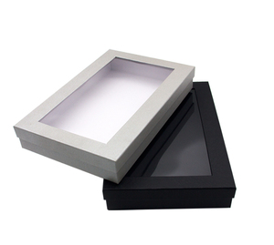 Custom high quality rigid paper packaging gift boxes with clear lid top