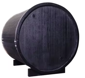 Nouveau style de sauna sec en bois de cèdre rouge imperméable, sauna rond en forme de tonneau à infrarouge lointain pour cour extérieure, pour 4 personnes - Product Image 4