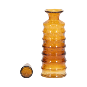 Vaso alto in vetro a coste, vaso decorativo per composizioni floreali da tavolo, decorazione moderna per la casa. - Product Image 4