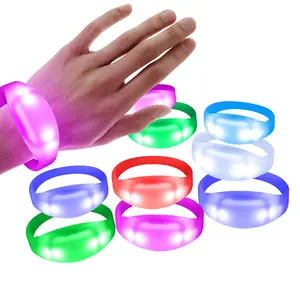 Festival Wholesale Wristbands Christmas Events Party Gifts Remote Controlled Customized Logo Led Colorful Bracelets