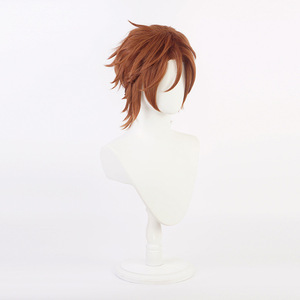 Peluca de <span class=keywords><strong>Cosplay</strong></span> de Mikejima <span class=keywords><strong>Madara</strong></span> de Ensemble Stars, Ainizi, 30 cm, Corta, Marrón Amarillo, Sintética - Product Image 4